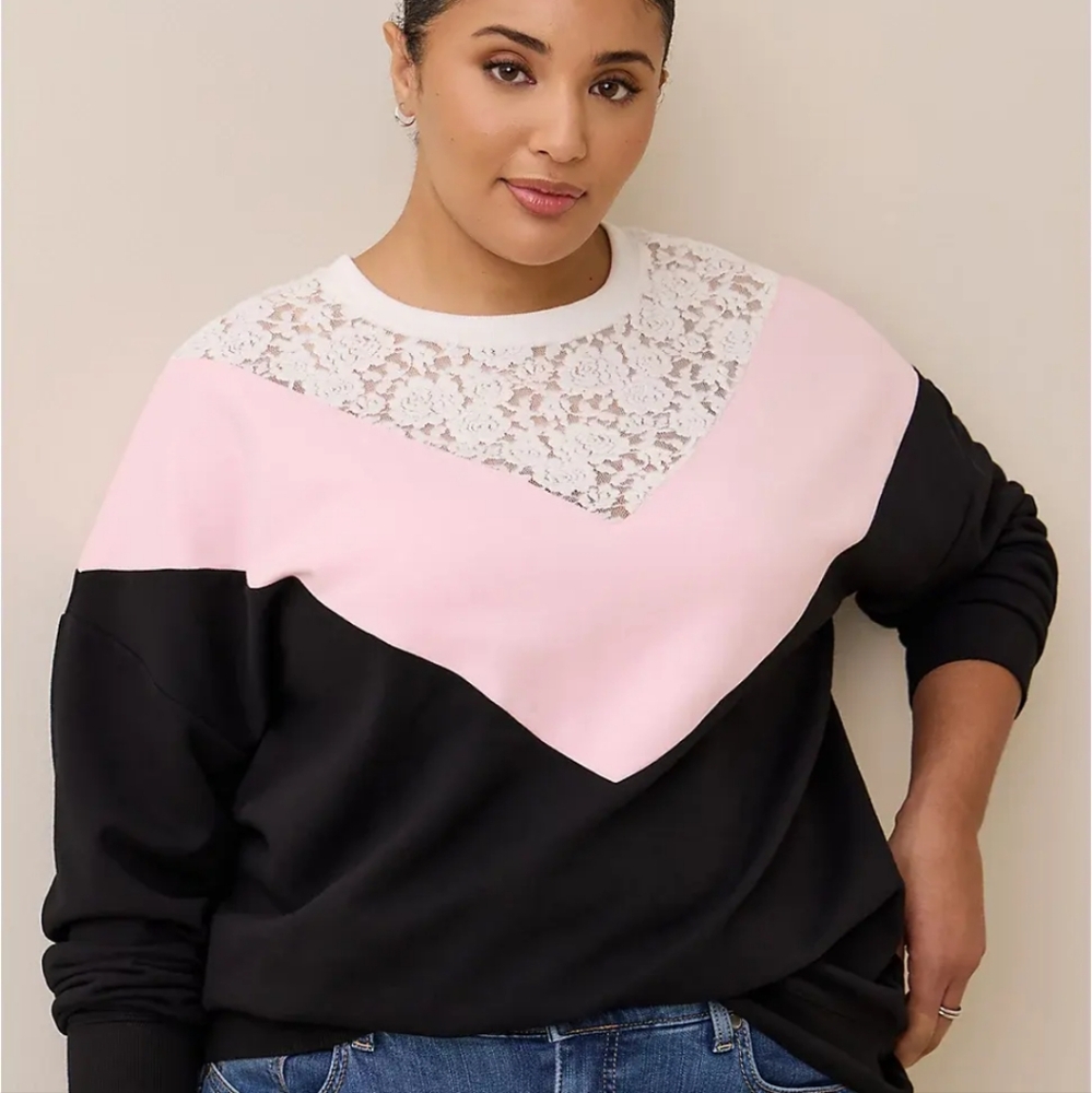 Torrid Super Soft Chevron Color Block Sweater Siz… - image 4